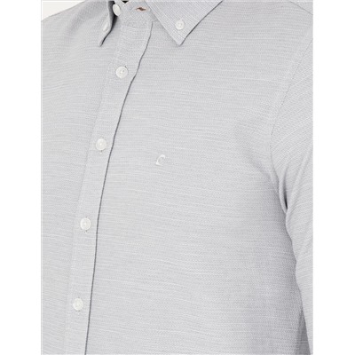 Gri Slim Fit Uzun Kollu Gömlek