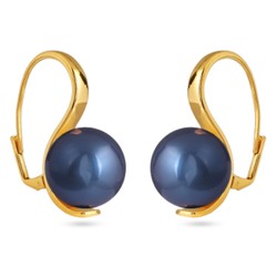 Серьги (Майорка 16мм черничная; покрытие золото), Есть комплект