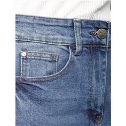 Укороченные джинсы из эластичного денима