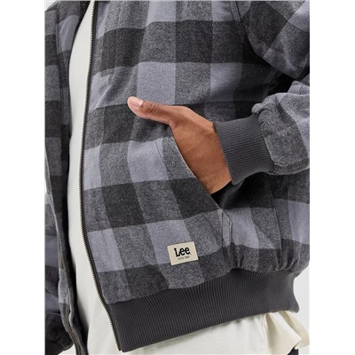 MEN'S SHERPA LINED FLANNEL BOMBER JACKET