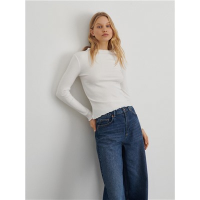Bluse mit gesprenkelter Textur