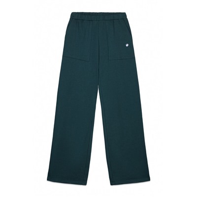 Pantalón flare felpa algodón verde