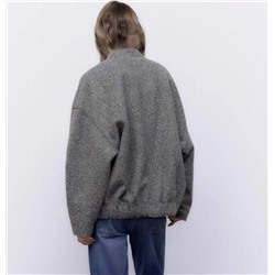 ZAR*A новая осенне-зимняя женская повседневная текстурная свободная куртка-бомбер