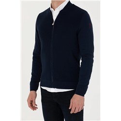 Erkek Lacivert Basic Triko Hırka