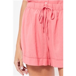 Short de pijama de lino cintura alta - Rosa