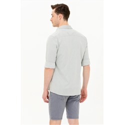 Erkek Haki Uzun Kollu Gömlek