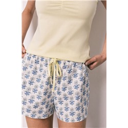 Pijama corto tirantes algodón amarillo