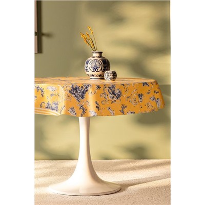 Nora Pvc Masa Örtüsü - Sarı/Mavi - 140 cm