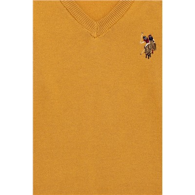 Erkek Çocuk Hardal Bisiklet Yaka Triko Kazak