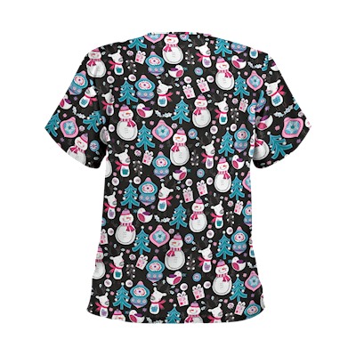 UA Holiday Cheer Black Scrub Top