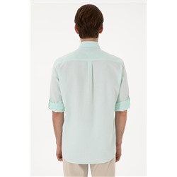 Erkek Mint Regular Fit Cepli Gömlek