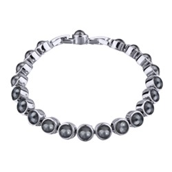 Браслет Теннис (Майорка темно-серая 6мм; покрытие родий) 18-20см, Есть комплект