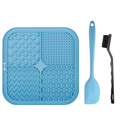 Коврик для лизания. В наборе лопаточка и щетка для чистки коврика