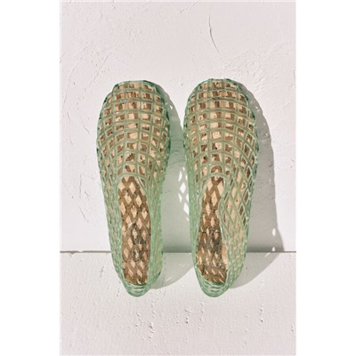 Sandalias jelly efecto red verde