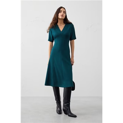 Soft Touch V-Neck Midi Dress