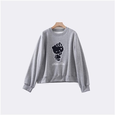 Теплый женский свитшот с толстой флисовой изнанкой  Hell*o Kitt*y