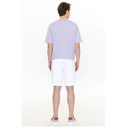 Erkek Beyaz Dokuma Şort