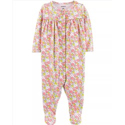 Floral Snap-Up Cotton Sleep & Play