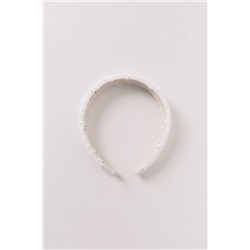 Diadema pelo bordado suizo blanco