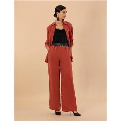 Kiremit Kupro Kumaş Loose Fit Pantolon