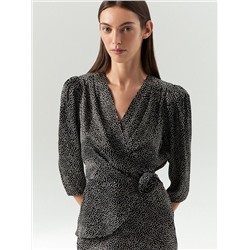 Блузка с коротким рукавом из 100% вискозы, B3154/nocturne