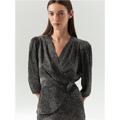 Блузка с коротким рукавом из 100% вискозы, B3154/nocturne