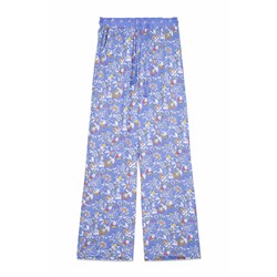 Pantalón largo viscosa flores azul