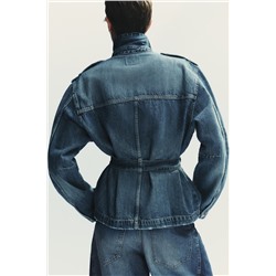 CHAQUETA LARGA DENIM TRF