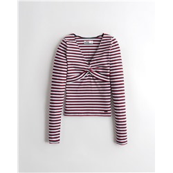 Knot-Front V-Neck Top