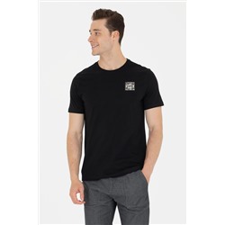 Erkek Siyah Bisiklet Yaka Tişört