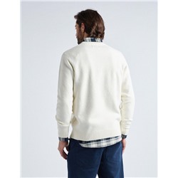 Braided Knitted Jumper, Men, White