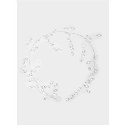 Ветка-гирлянда декоративная, 1,2 м, акрил/металл, серебристая, Кристаллы, Event