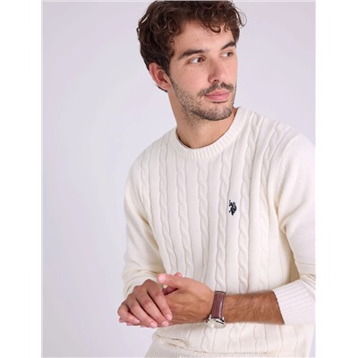 CABLE CREW NECK SWEATER
