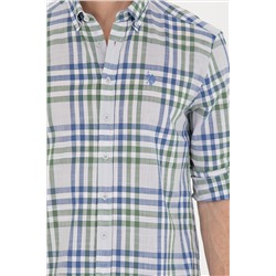 Erkek Saks Uzun Kollu Gömlek