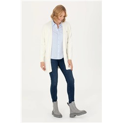 Kadın Krem Melanj Triko Hırka