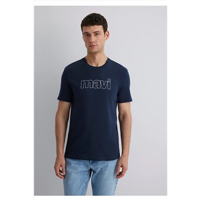 Mavi Logo Baskılı Lacivert Tişört Slim Fit / Dar Kesim 065781-28417