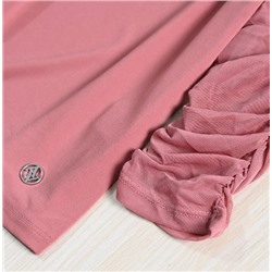 Рубашка облегающего кроя с длинными рукавами и складками