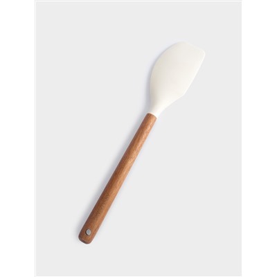 Лопатка-шпатель, 32 см, силикон/дерево, молочный, Wenge