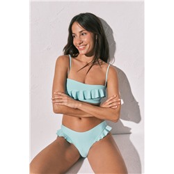 Braga bikini brasileña volantes azul