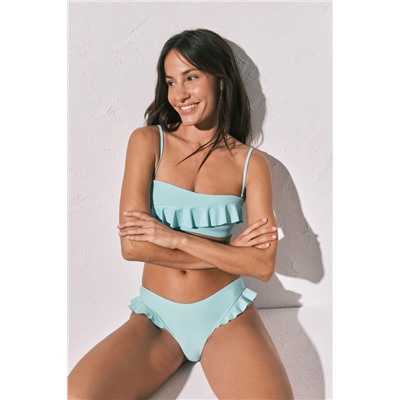 Braga bikini brasileña volantes azul
