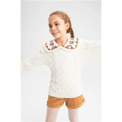 Defacto Kız Çocuk Regular Fit Triko Kazak Y7455A622CW