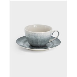Пара чайная, 1 перс, 2 пр, 220 мл, керамика, серо-голубая, Vulcano