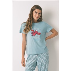 Pijama Capri 100% algodón Sebastián verde