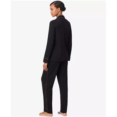 Lauren Ralph Lauren Women's Long Sleeves Notch Collar Pajama Set