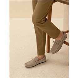 Bej %100 Deri Loafer