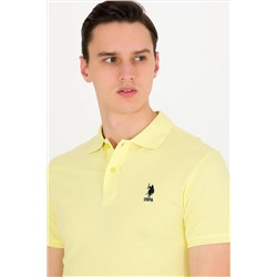 Erkek Açık Sarı Basic Polo Yaka Tişört