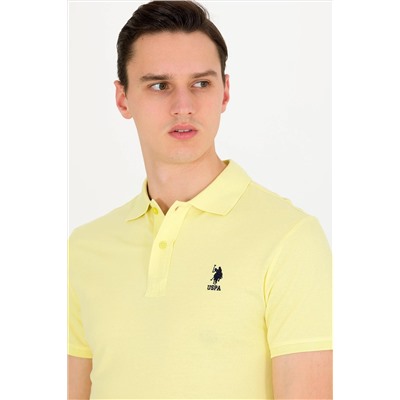 Erkek Açık Sarı Basic Polo Yaka Tişört