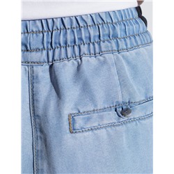 Брюки бананы с поясом на резинке из джинсового лиоцелла