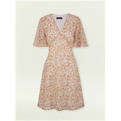 Платье мини из шифона с цветочным принтом, PL1724/voile