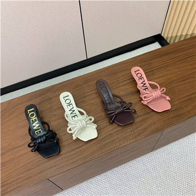 Женские шлепки на небольшом каблуке  (4 цвета) ЛОЕВ*Е